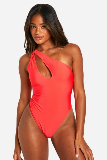 Asymmetric Swimsuit red