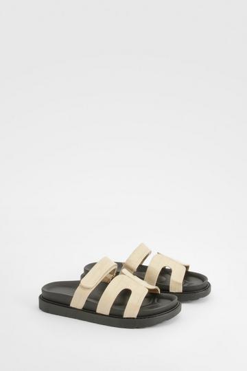 Cut Out Detail Strap Sliders lemon