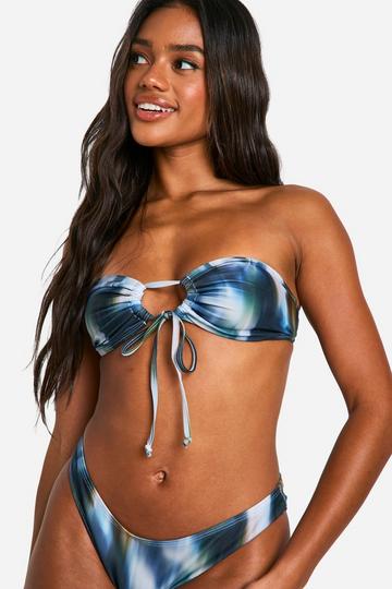 Bandeau Bikini Top Met Wazige Print multi