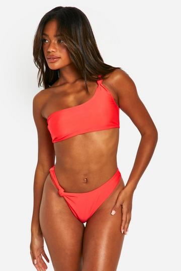 Red Knotted Asymmetric Bikini