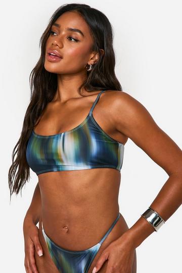 Korte Bikini Top Met Wazige Print multi