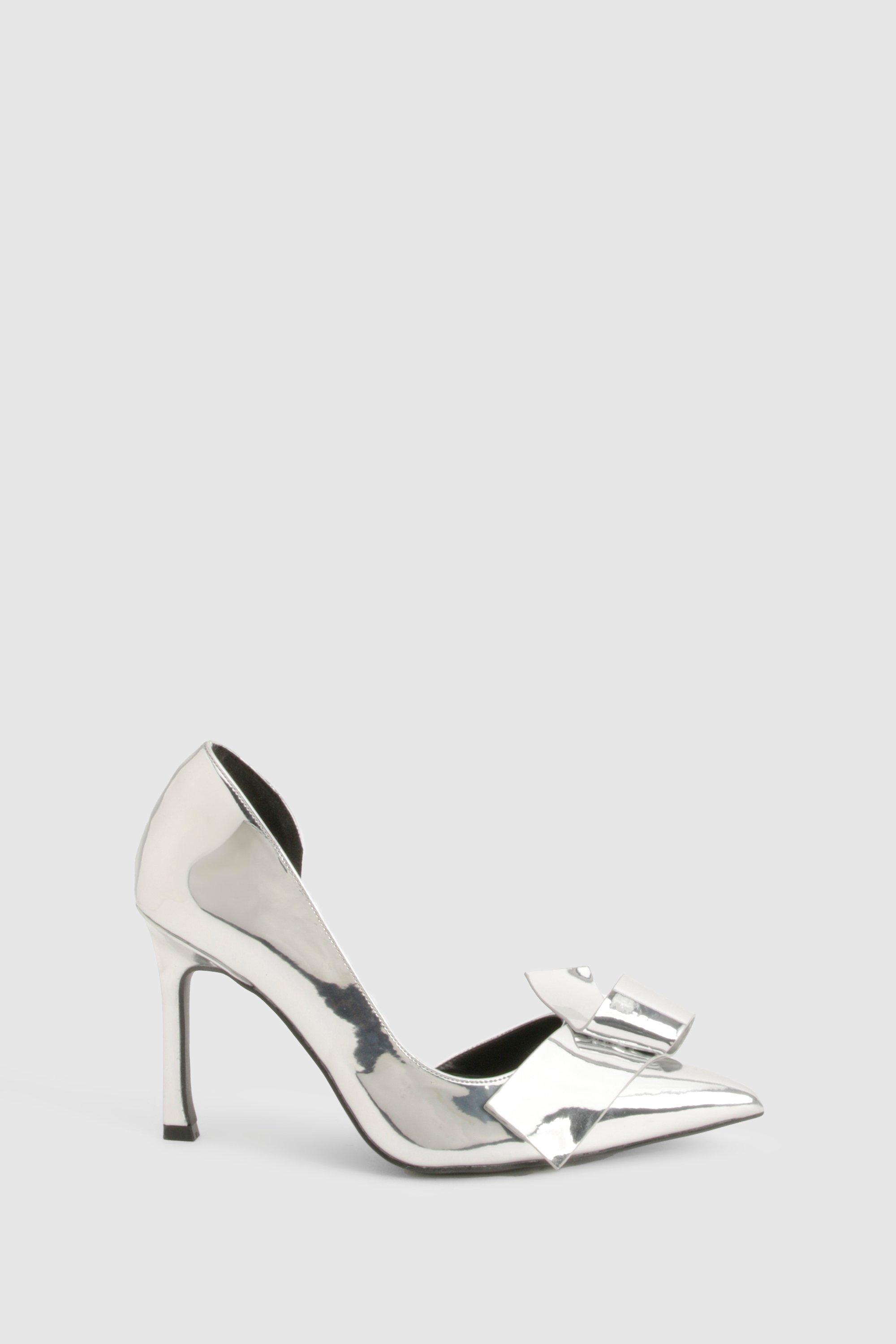 Trim Detail Mirror Patent Cut Out Court Shoes