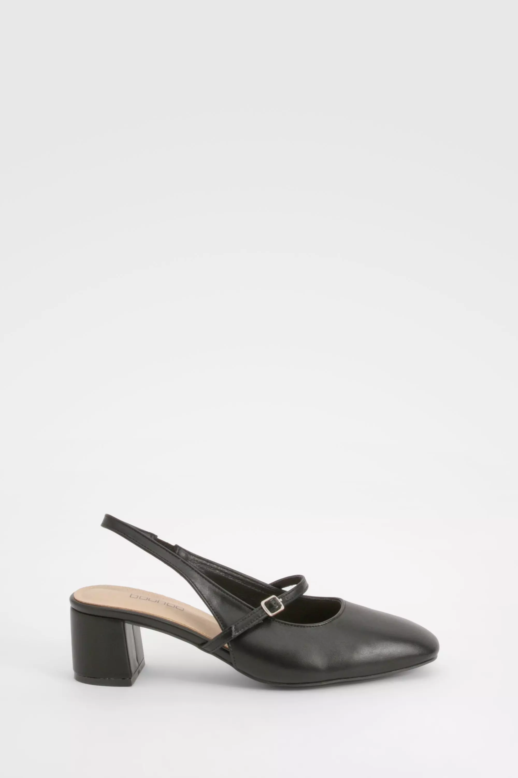 Black Wide Fit Slingback Low Block Ballet  alternative image