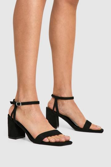 Square Toe Block Heel Two Part Heels black