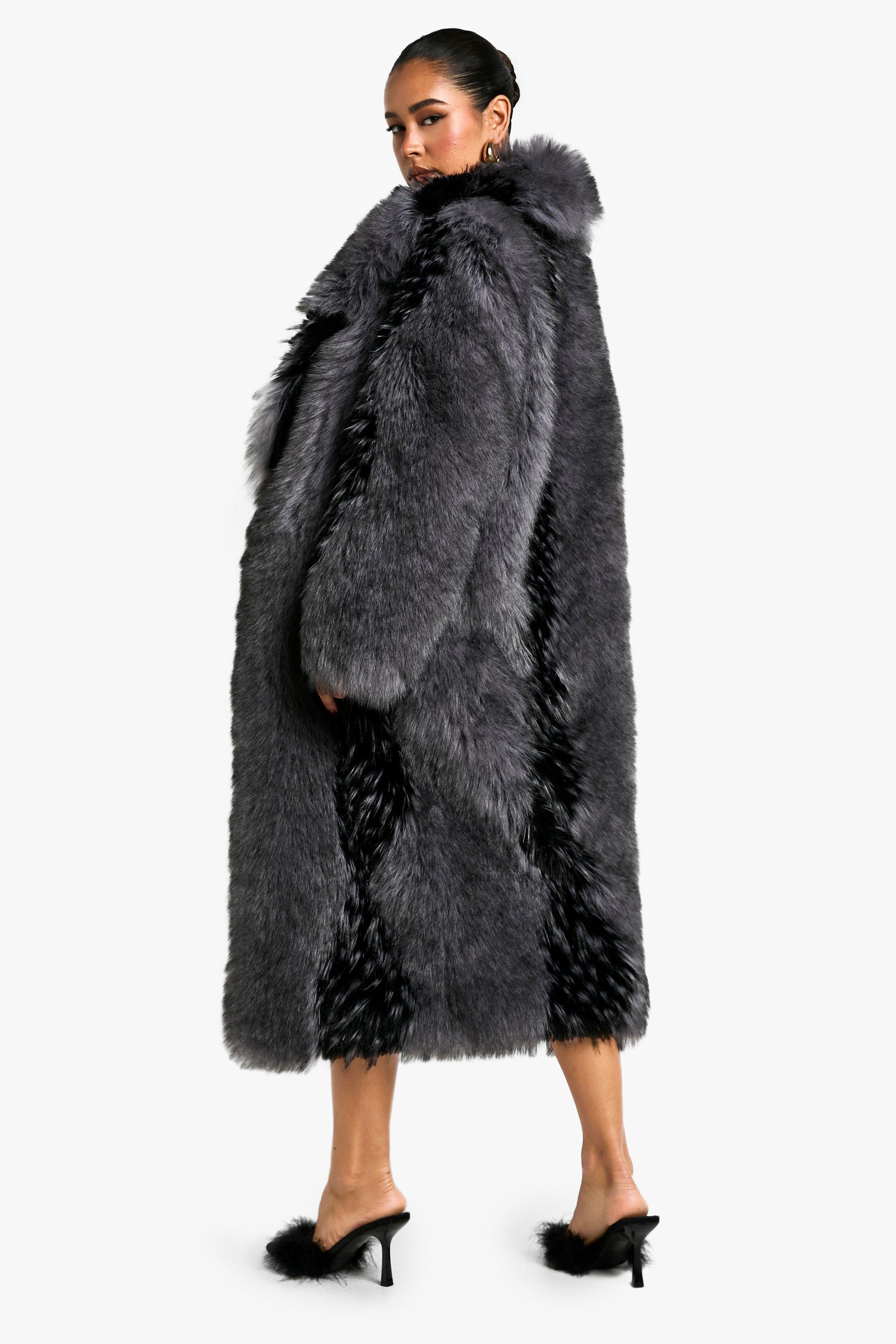 Manteau effet fausse fourrure sale