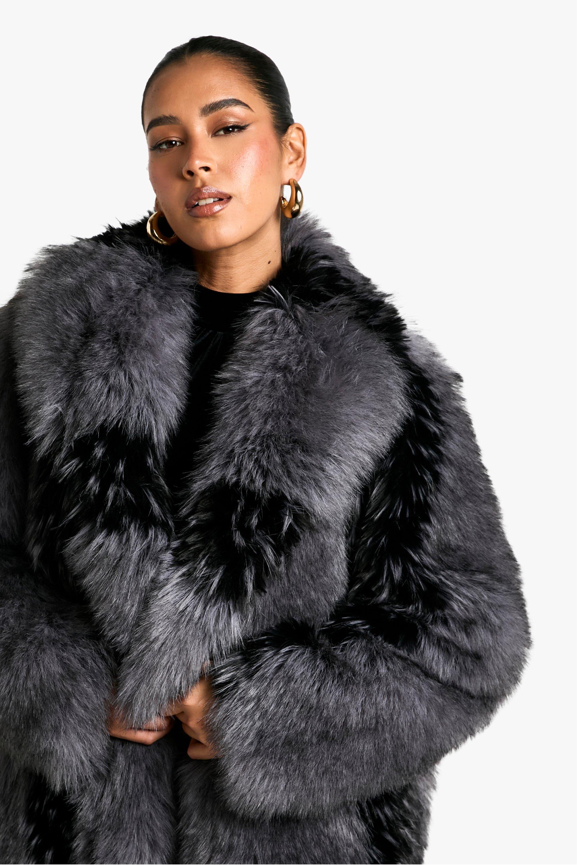 Missguided premium crop pelted faux fur jacket best sale