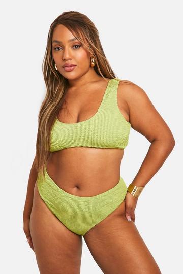 Plus Crinkle Textured Scoop Bikini Set mint