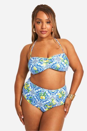 Blue Plus Lemon Tile Bikini