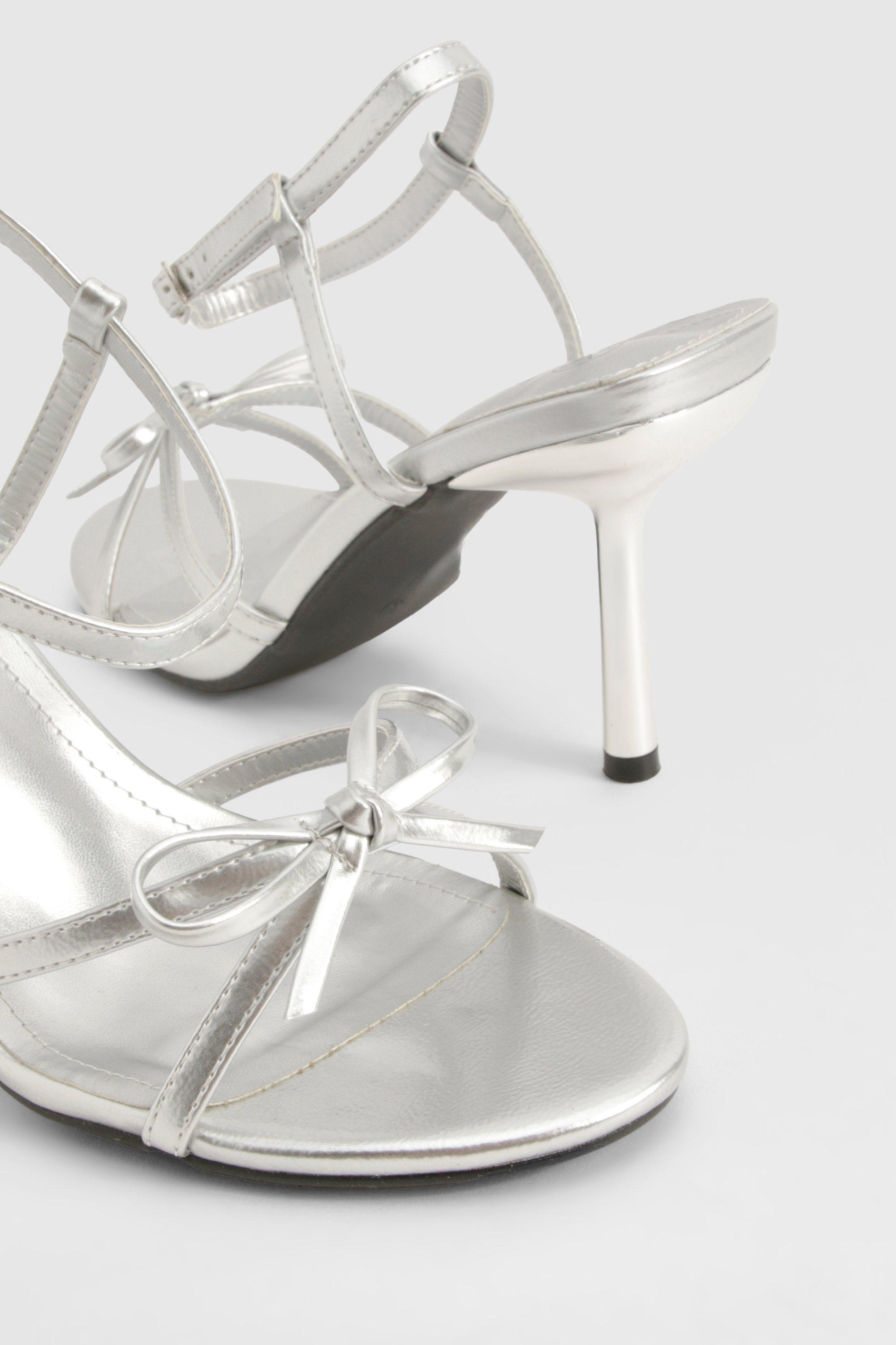 Wide Fit Metallic Bow Heels