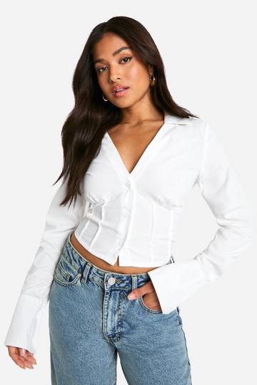 Petite Cinched Shirt white