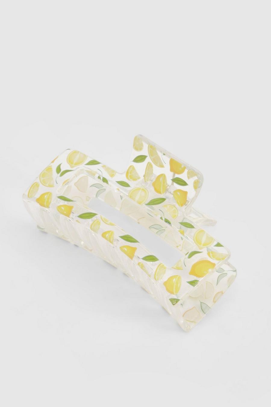 Yellow Lemon Patterned Claw Clip  image number 1