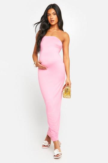 Maternity Super Soft Bandeau Maxi Dress pink