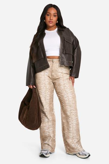 Plus Krokodillen Wide Leg Jeans multi