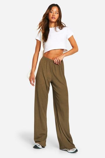 Tall Texture Crinkle Wide Leg Trouser khaki