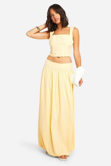 Woven Maxi Puffball Skirt butter