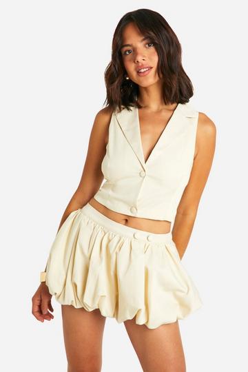 Low Rise Puffball Mini Skirt butter