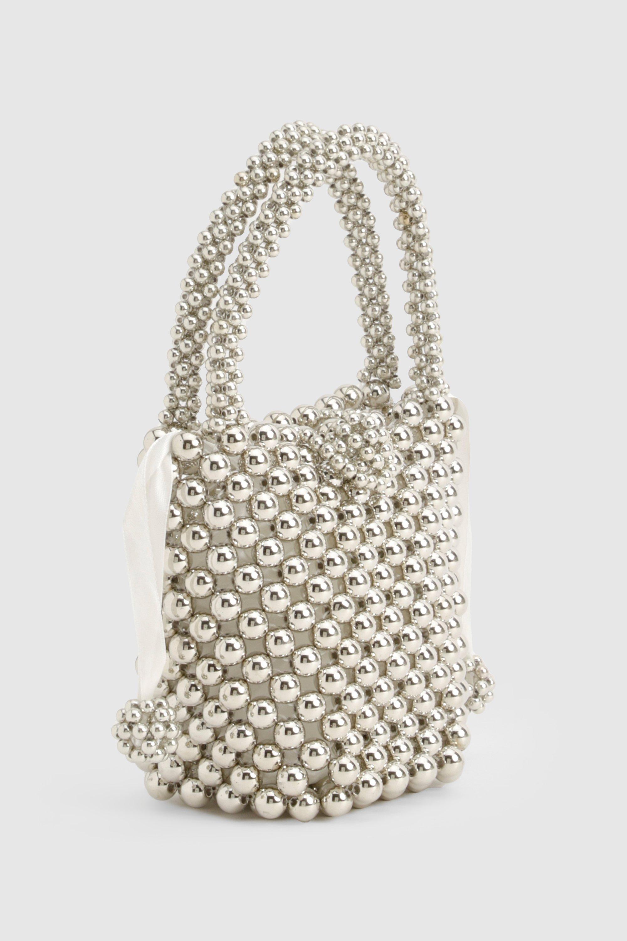 Silberne Perlen Tasche boohoo DE