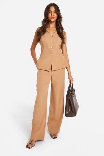 Tailored Straight Leg Pants taupe