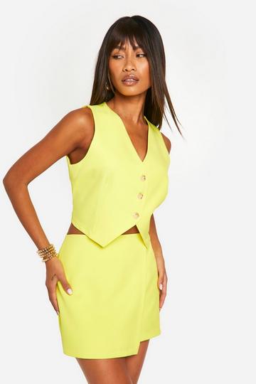 Fitted Cropped Vest lemon