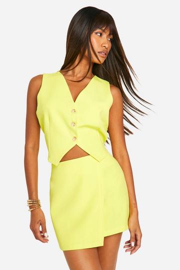 Wrap Over Mini Skirt lemon