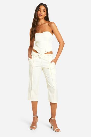 Belted Capri Pant ivory