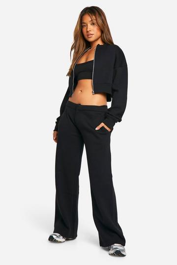 Black Petite 3 Piece Bomber Tracksuit