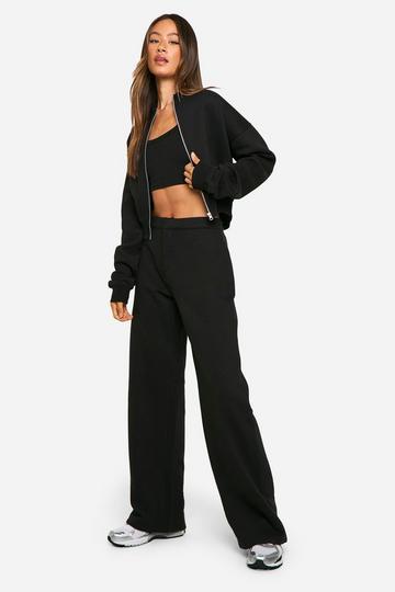 Black Tall 3 Piece Bomber Tracksuit