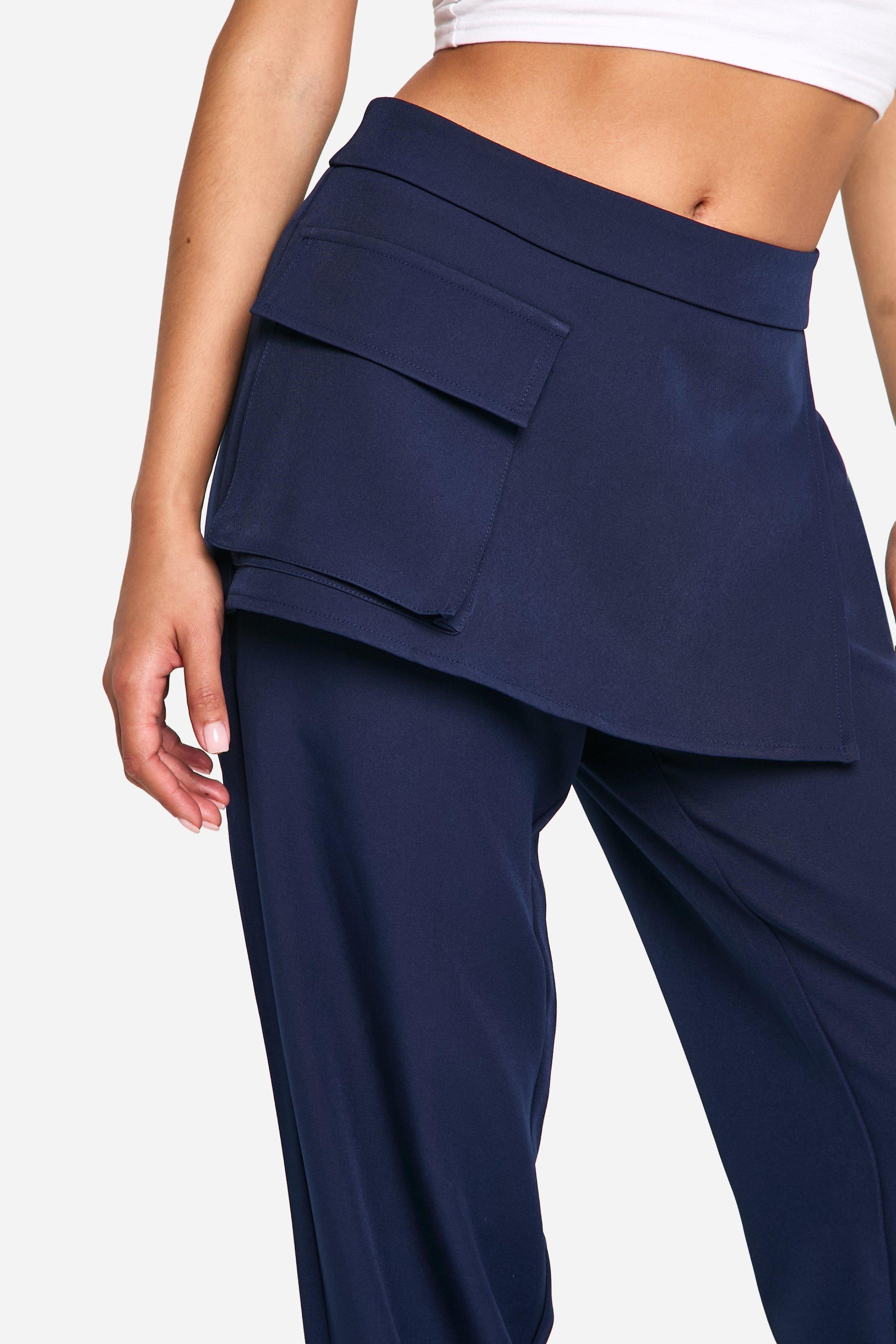 Navy blue skirt trousers store