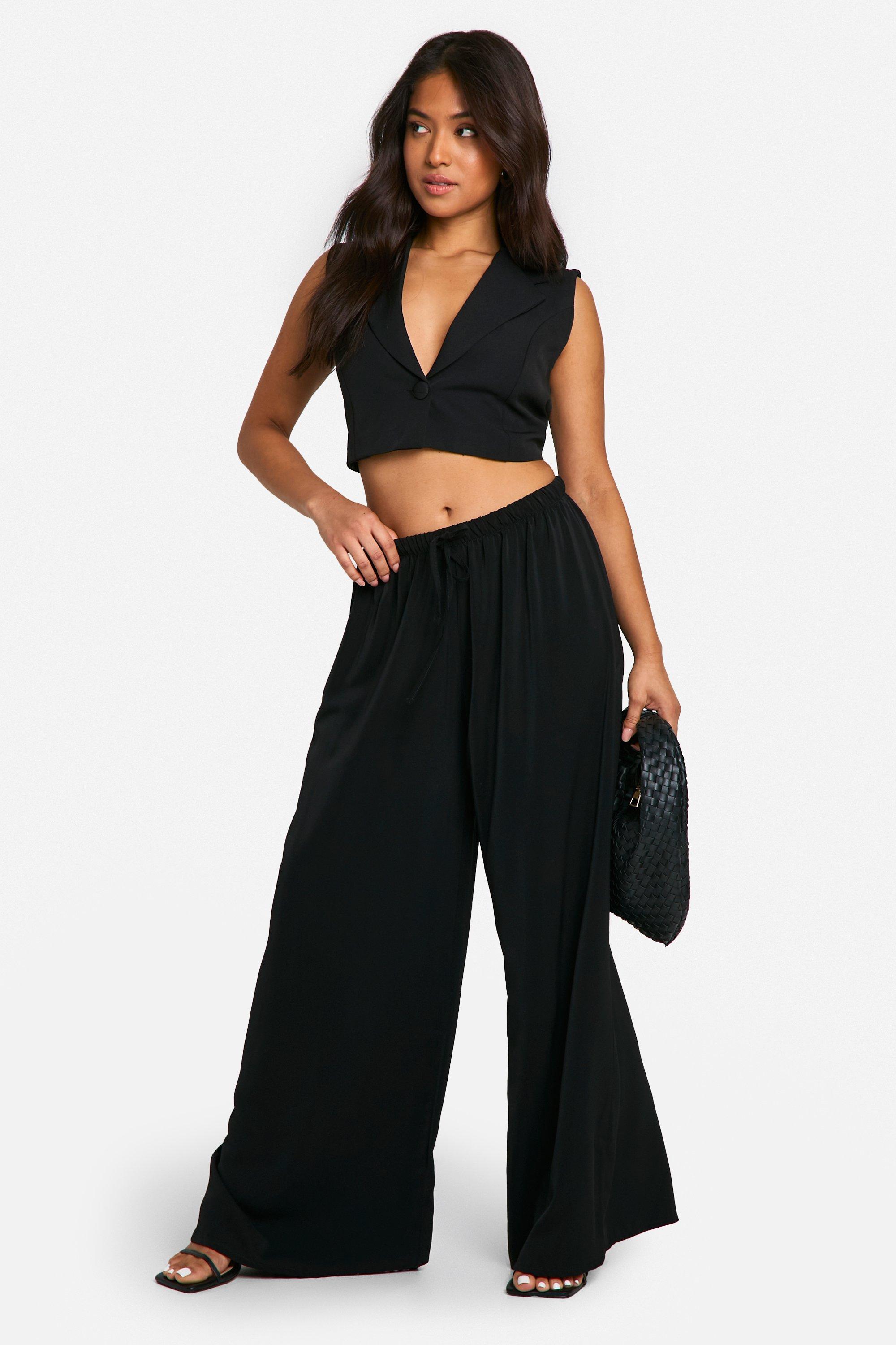 Petite Pantalon large tisse boohoo FR