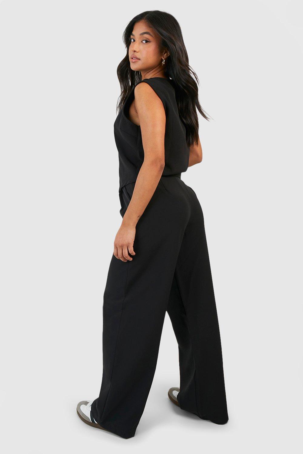 Petite Tailored Wide Leg Pants | boohoo USA Petite Tailored Wide Leg Pants | boohoo USA