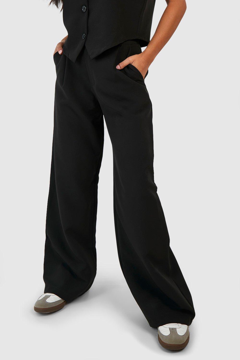Petite Tailored Wide Leg Pants | boohoo USA Petite Tailored Wide Leg Pants | boohoo USA