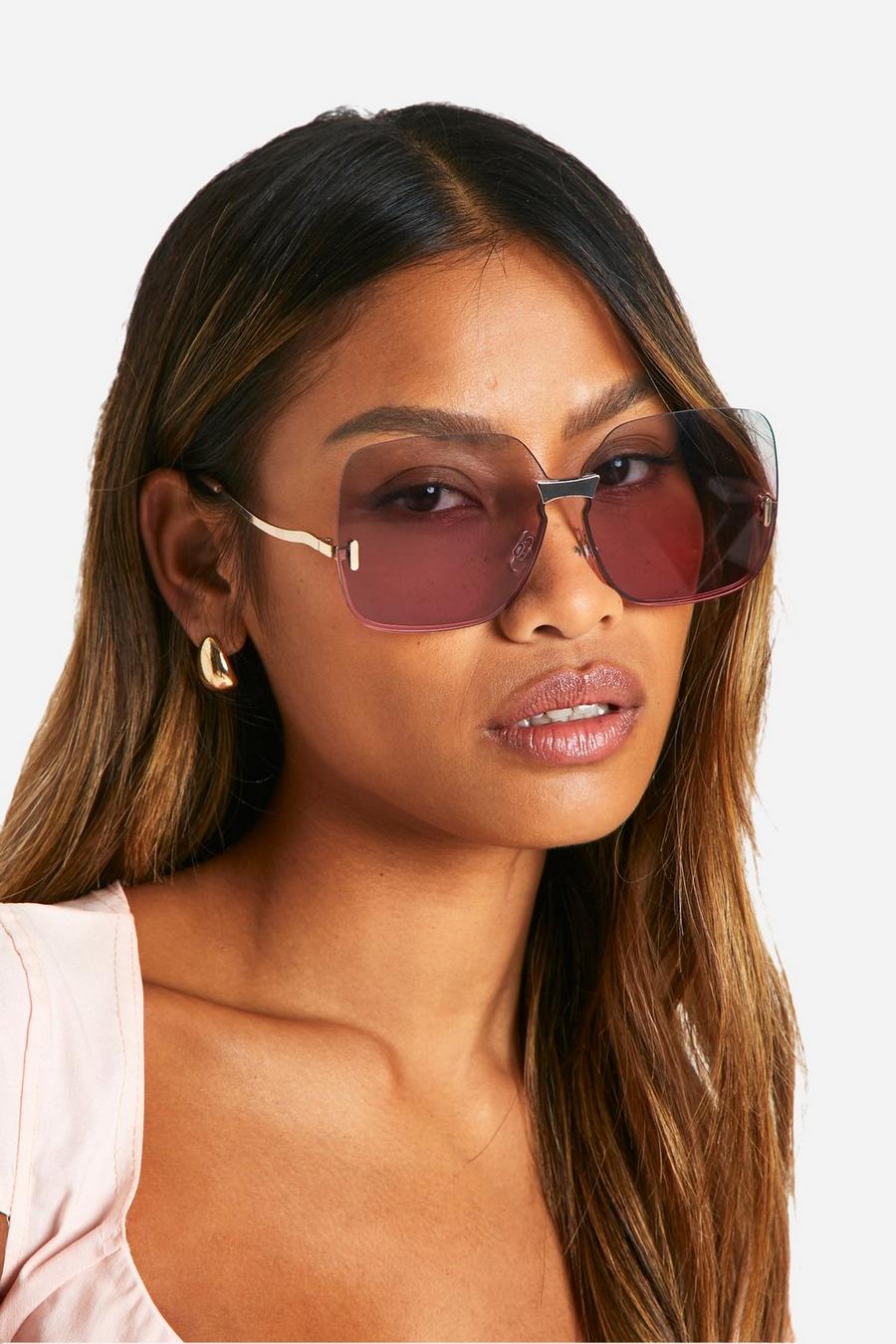 Pink Ombre Oversized Square Sunglasses image number 1