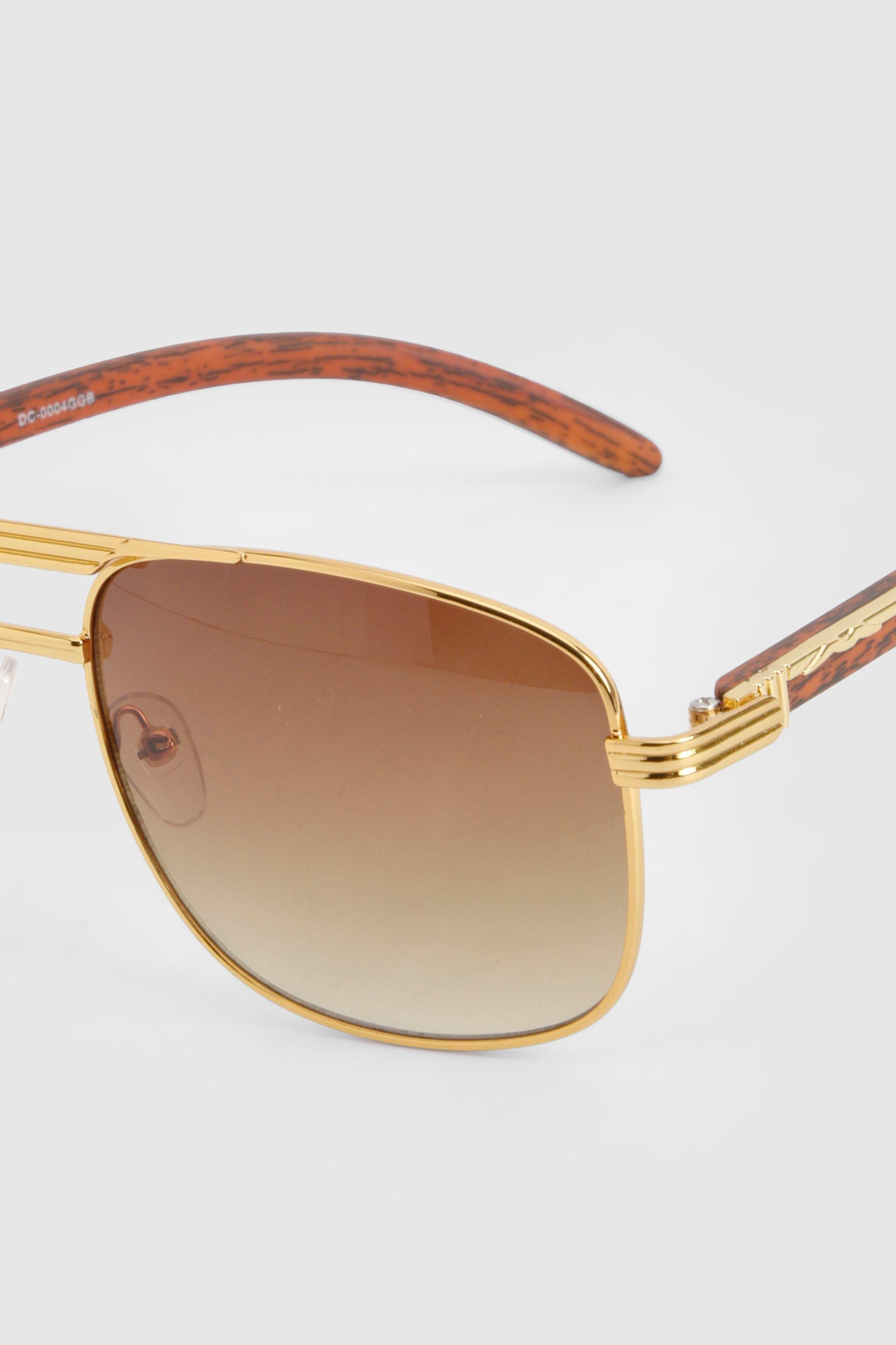 Gold frame aviator sunglasses online