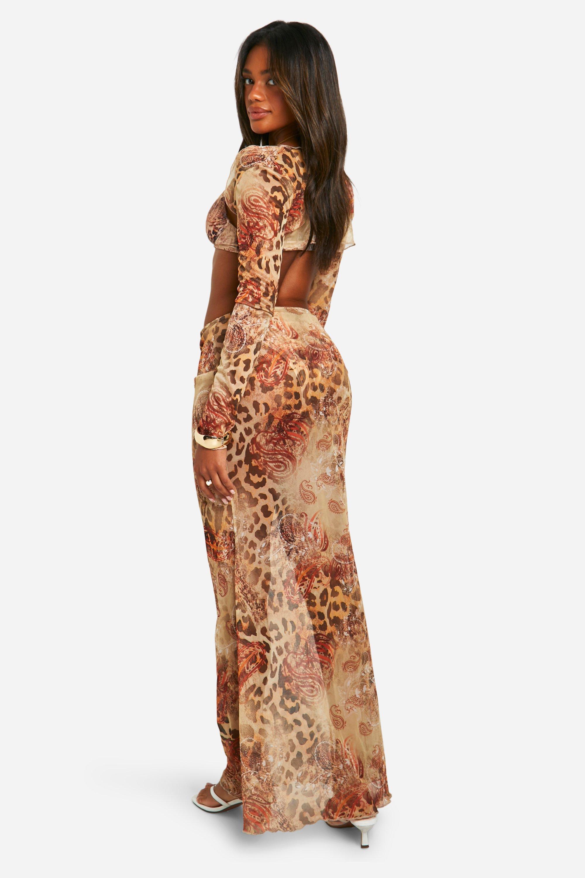 Leopard Paisley Beach Co ord boohoo UK