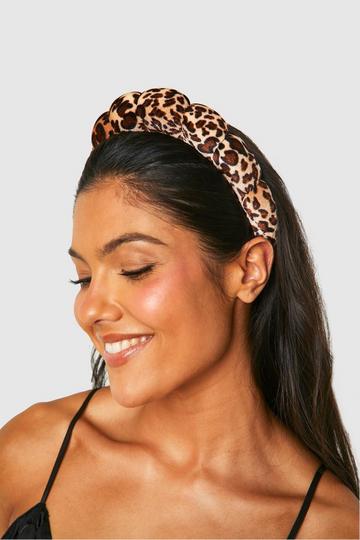 Multi Leopard Curved Towelling Headband