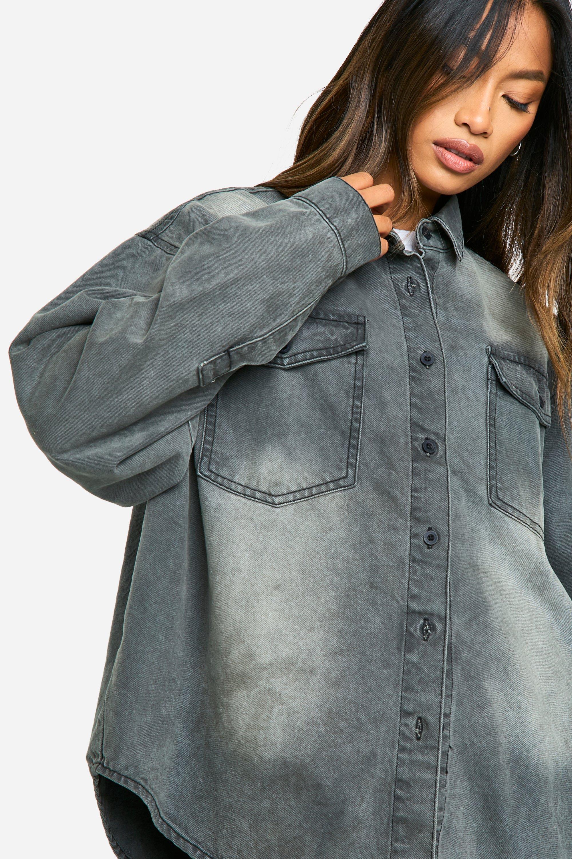 Chemise oversize longue en jean boohoo FR