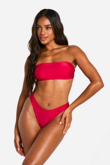 Mix & Match Hoog Uitgesneden Bikini Broekje berry