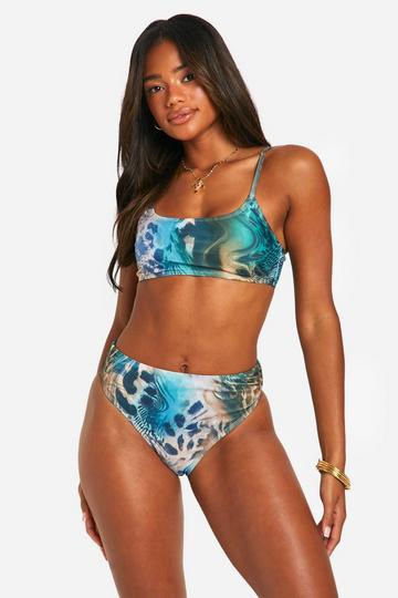 Mix & Match Abstracte Dierenprint Bikini Top multi