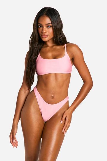 Mix & Match Hoog Uitgesneden Bikini Broekje pink