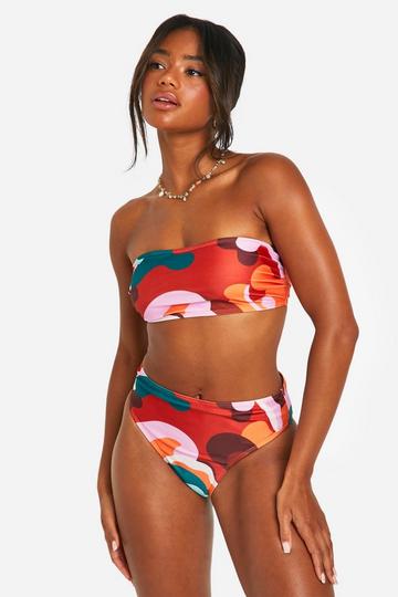 Mix & Match Abstract High Waist Bikini Broekje multi