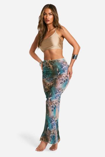 Abstract Animal Maxi Beach Skirt multi