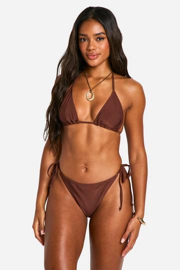 Mix & Match Tie Side Bikini Bottoms chocolate