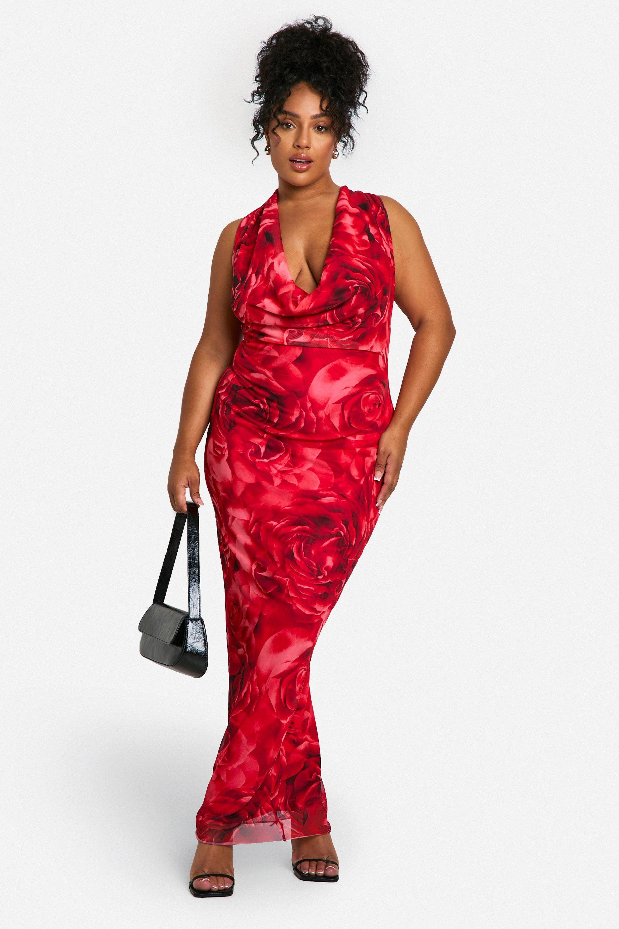 Robe longue rouge grande taille sale