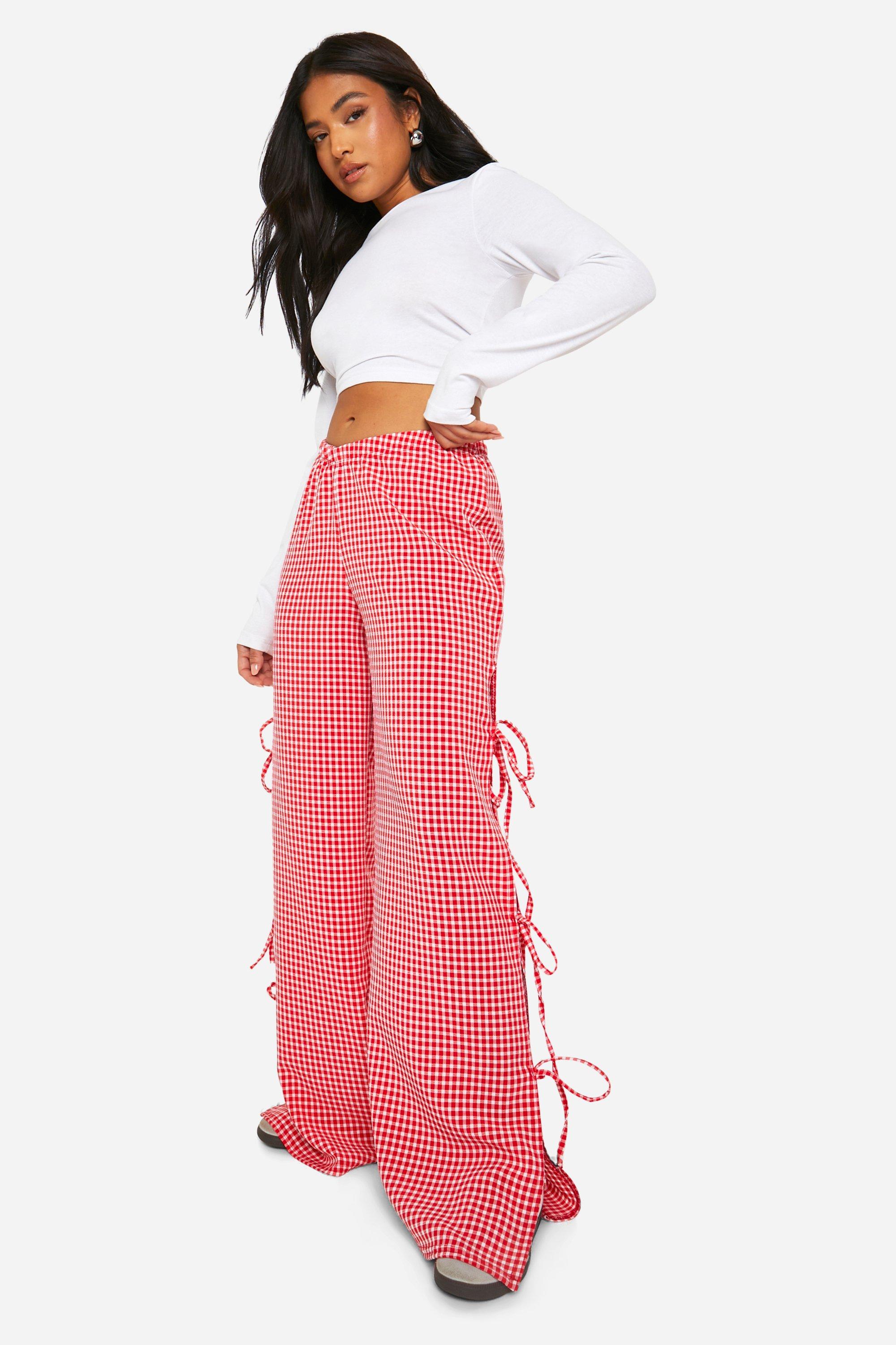 Petite gingham pants hot sale