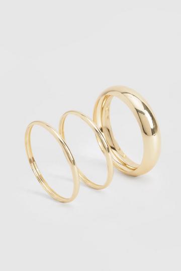 Gold Mixed Sized Bangle 3 Pack gold