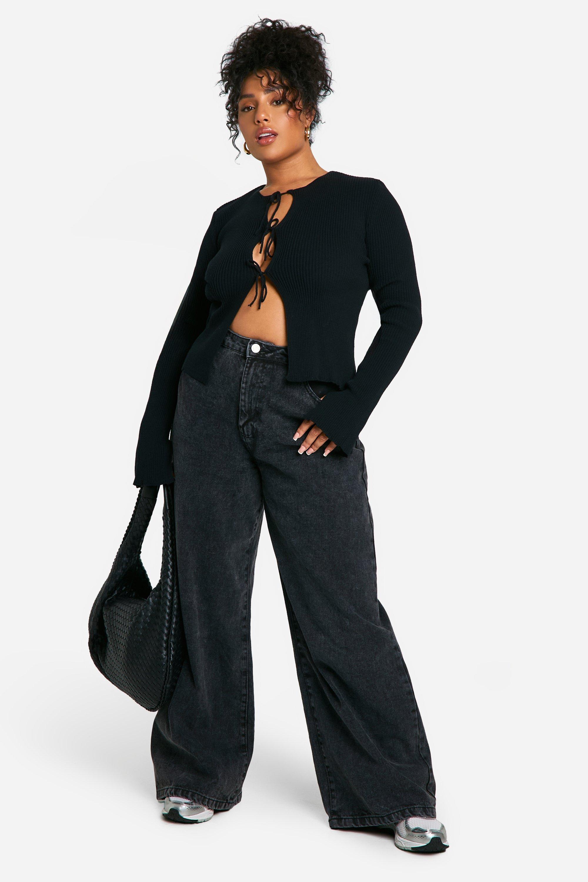 Plus Tie Front Fitted Cardigan