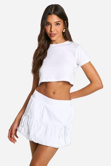 Tiered Puff Ball Rara Skirt white