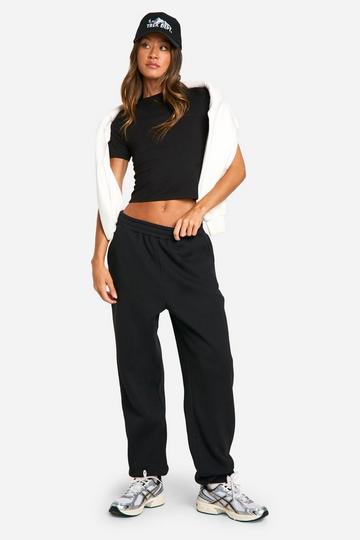 Tall Baby Tee Cuffed Jogger Tracksuit black