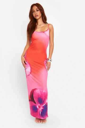 Bloemen Maxi Jurk Met Bandjes red