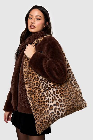 Luipaardprint Faux Fur Tote Bag leopard